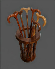 15'' Stand Rack for Canes Sticks Golf Storage Walking Cane Teakwood Golf Stand