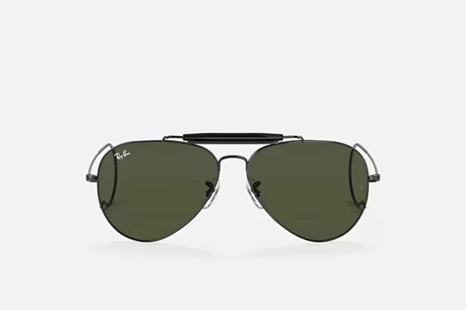 Ray-Ban Outdoorsman Black Frame/Dark Green Lenses 58mm Sunglasses Rb3030 - Image 2 of 4