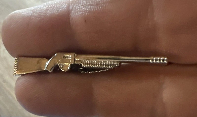 Vintage  Tie Clasp Rifle Shape  2 Inch