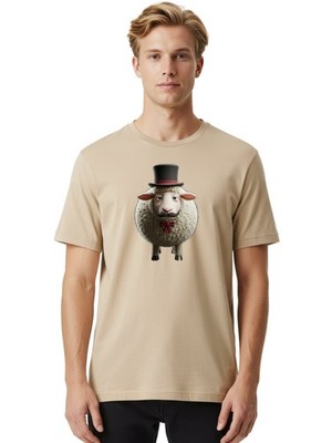 Sheep-In-Top-Hat-1 Mens Graphic Tee, 100% Cotton, Casual Summer Wear