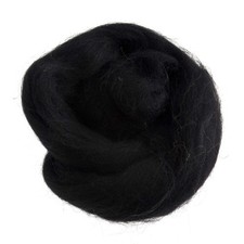Image of Natural Wool Roving: 50g: Black