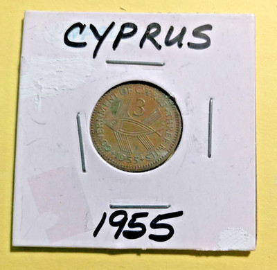 1955 Cyprus Collectible Rare World Foreign Coin 3 Mils #630
