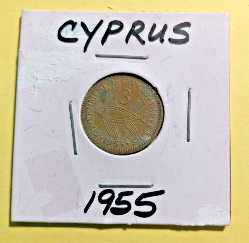 1955 Cyprus Collectible Rare World Foreign Coin 3 Mils #630