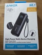 Anker 25000mAh Power Bank Triple 100W USB-C Fast Charge Built-in Cables - SEALED