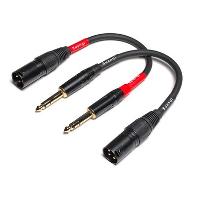 WJSTN-024 XLR to 1/4 TRS Stereo Adapter, 6.35mm Dual Channel 3-pin Male, /