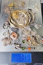 136g Sterling Silver Scrap or Wear Jewelry Lot Earrings Necklace Bracelets 