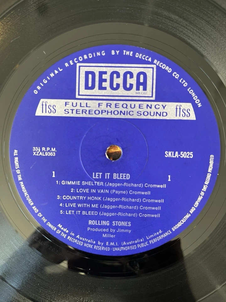 Rolling Stones, Let It Bleed Vinyl, 1969 Australian Release. - Image 4 of 4