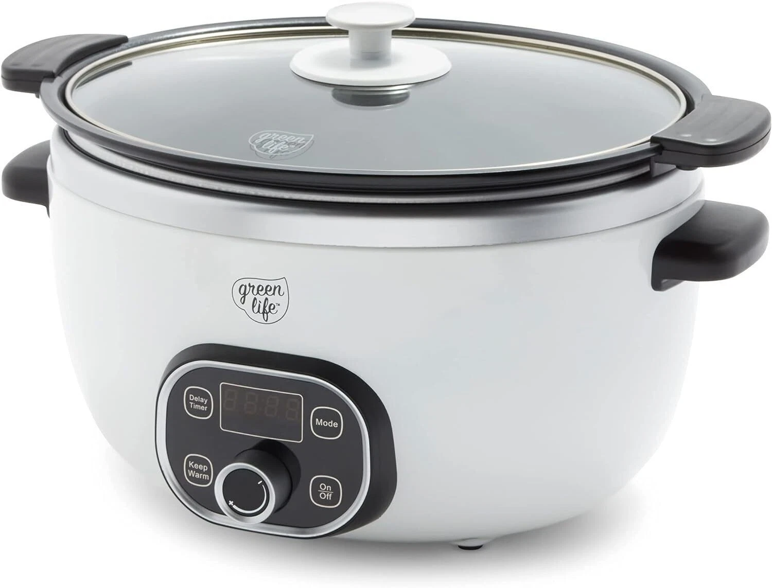 Ceramic Nonstick Programmable 6 Quart Family-Sized Slow Cooker Digital Timer New