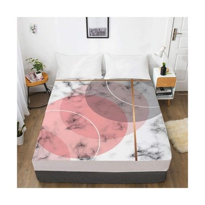 3D HD Digital Printing Custom Bed Sheet with Elastic,Fitted Sheet Twin Full King