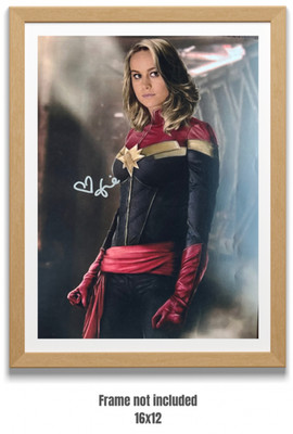 Brie Larson Hand Signed Captain Marvel Actress 16x12 Photo + COA & PSA QO Card