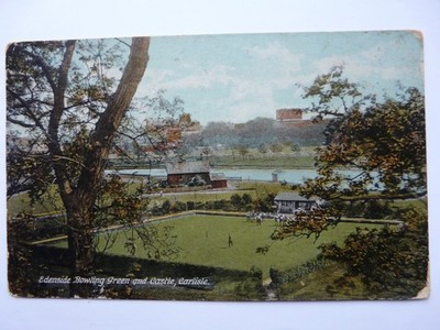 Carlisle, Edenside Bowling Green & Castle verschickt 1916. Nicholson & Cartner (a25)