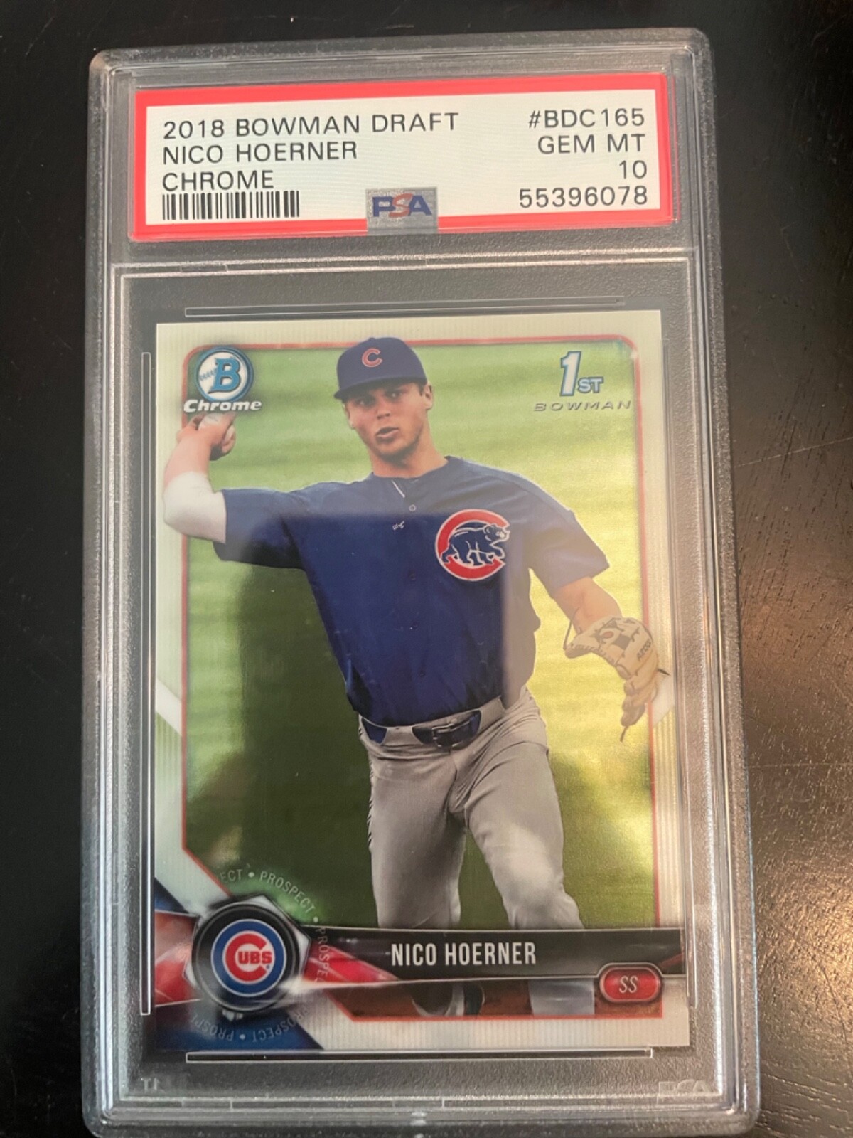 Nico Hoerner (ROOKIE) 2018 Bowman Draft Chrome #BDC-165 PSA 10