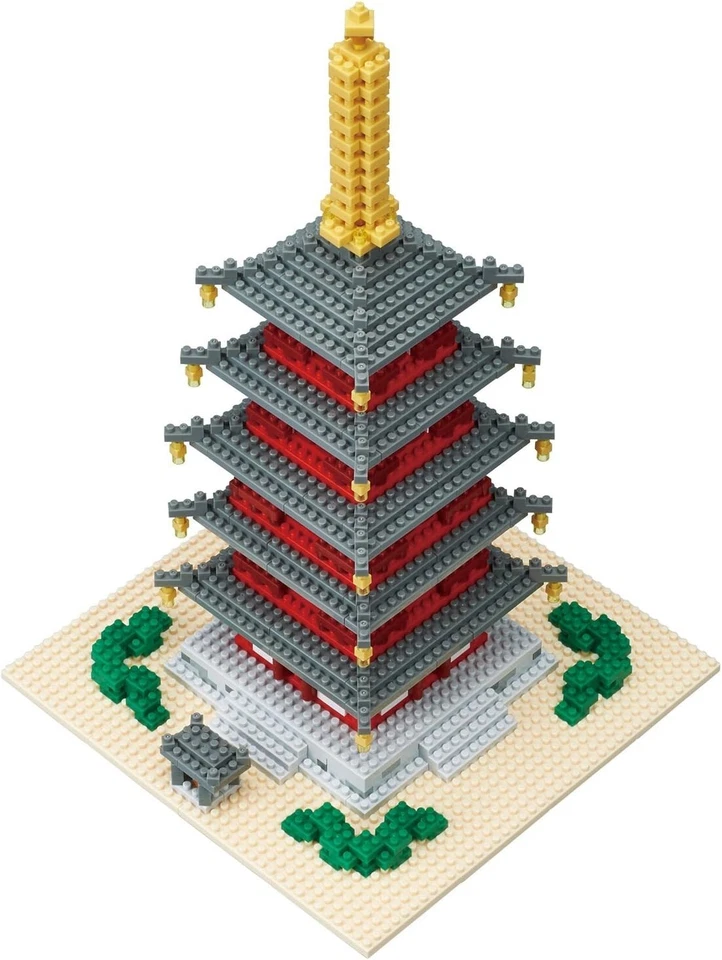 Nano Block Five-storied Pagoda Gojyu no Tou Deluxe Edition NB-031 from Japan - Image 4 of 4