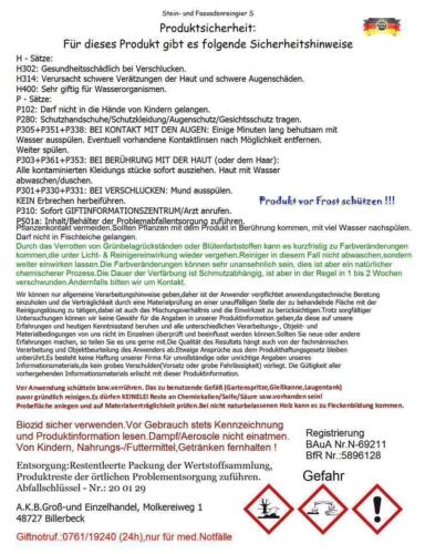 A.K.B. Steinreiniger und Fassadenreiniger S Konzentrat, 3365 (5 (13,97 EUR/l) - Bild 8 von 8