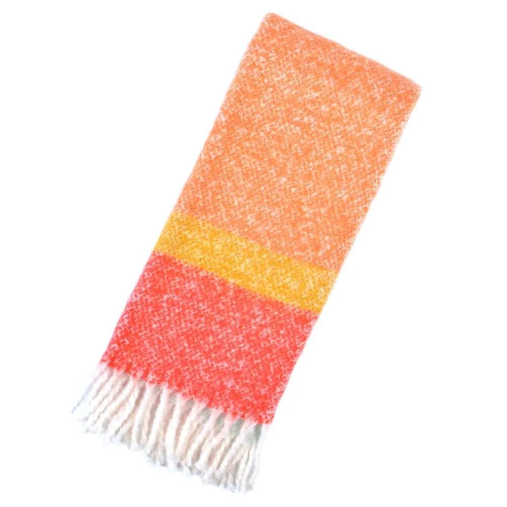 Checked Scarf Multicoloured Large Fringe Winter Soft Foxbury
