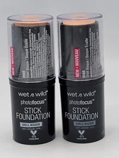 Wet n Wild Photofocus Stick Foundation #856B SHELL BISQUE. QTY:2