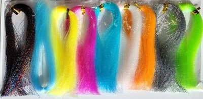 BIG HIT FLY CO PEARL FLASHABOU ACCENT - 12 in - 9 COLORS - Hedron - FLY TYING MATERIAL - NEW!