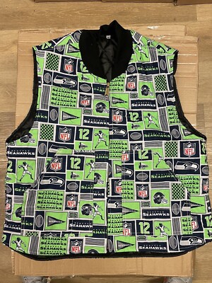 Neuheit Herren NFL Seattle Seahawks wattierte Weste Jacke Weste Medium (A9)