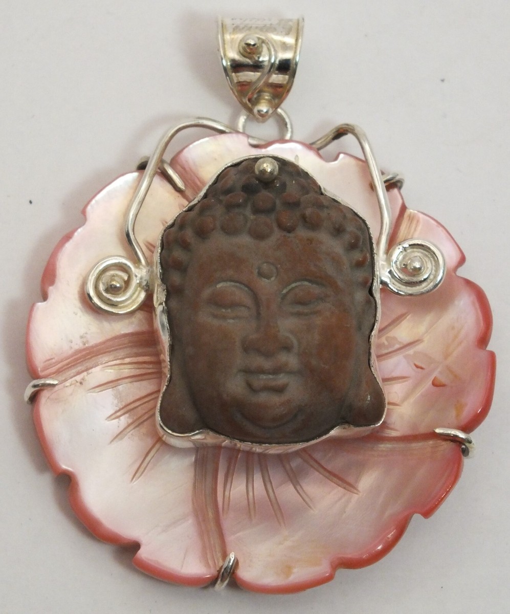 Sterling Silver Red Jasper Buddha Pendant Sterling Silver Red Jasper Buddha Pendant