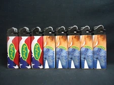 Scripto Hill Billy Disposable 3 Flag & 5 Jeans Lighter (Total 8 Lighters)