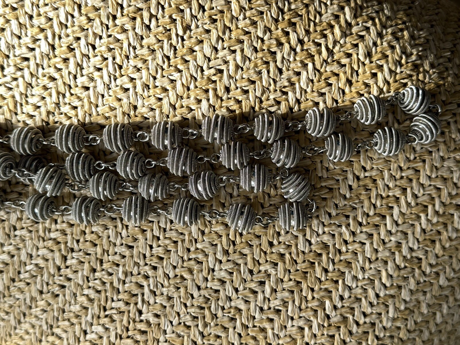 CHICO'S LONG BEADED SILVER COLORED MULTI-STRAND N… - image 3