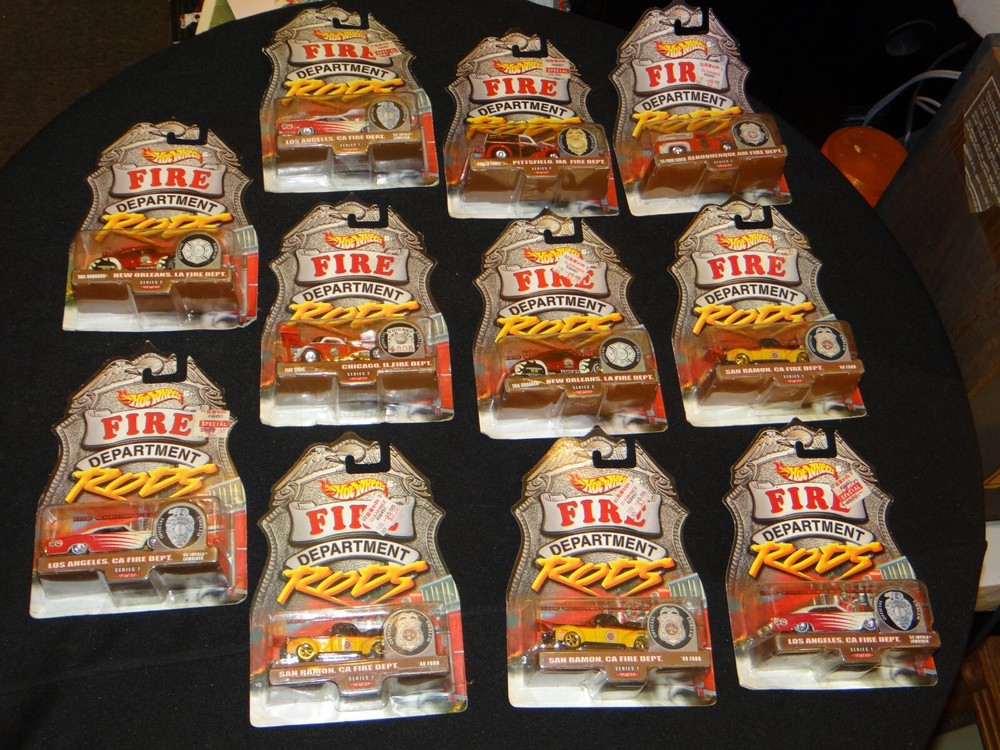 Lot of (11) 1/64 Hot Wheels Fire Department Rods