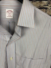 BROOKS BROTHERS 346 MENS LONG SLEEVE DRESS SHIRT 16.5 ALL COTTON PIN STRIPE