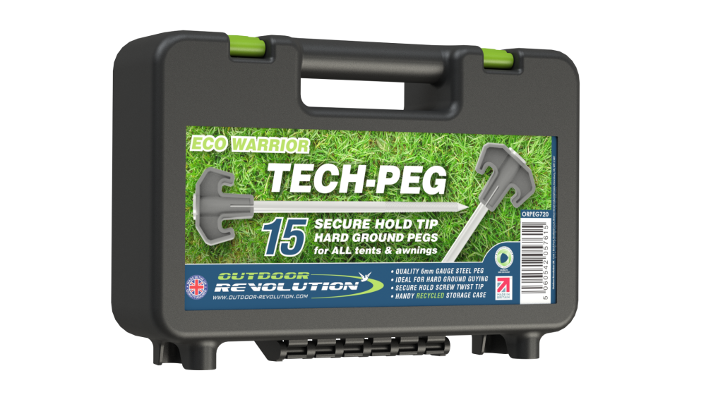 Outdoor Revolution Eco Warrior Tech Pegs x15 with Case (ORPEG720)