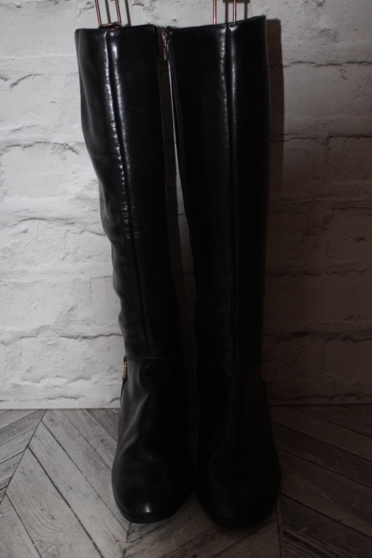 BALLY BLACK LEATHER KNEE BOOTS BUSINESS PARTY SIZE UK RRP