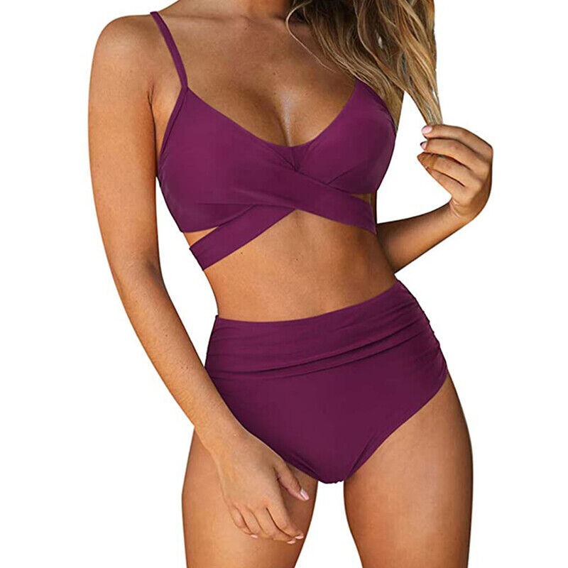 Cathalem Women's 2 Piece Bikini Sets Swimsuits Bathing Suits Bathing Suit  for Women 2 Piece Bikini(Purple,M)