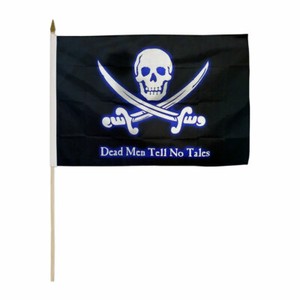 3x5 Foot Jolly Roger Pirate Flag - Calico Jack Rackham "Dead Men Tell No Tales" Design