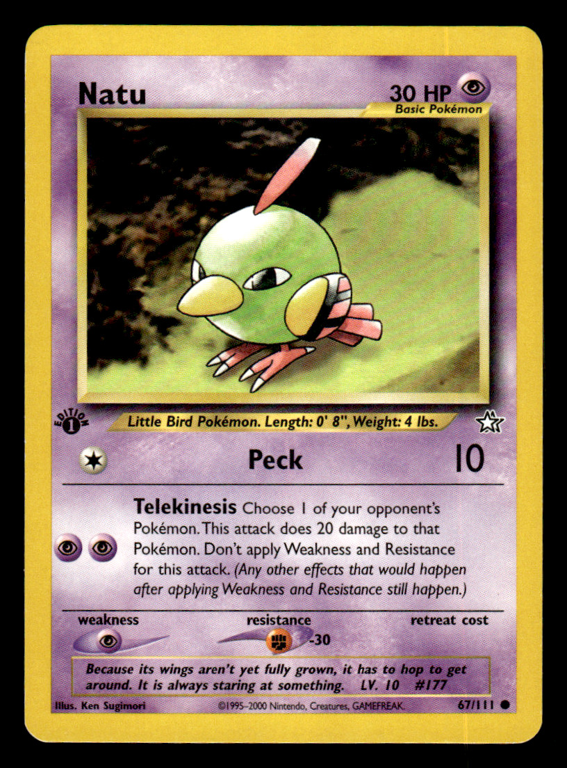 2000 Pokémon TCG Neo Genesis 1st Edition Natu 67/111 | NM - Near Mint