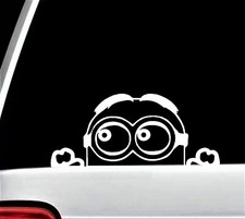 Peeking Minion Decal Sticker Car Truck SUV Van Locker Laptop Boat Surface G1049