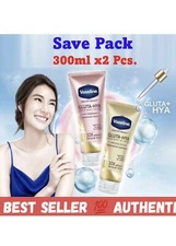 2X Vaseline Bright GLUTA HYA Serum Burst Lotion Dewy Radiance Flawles Glow 300ml