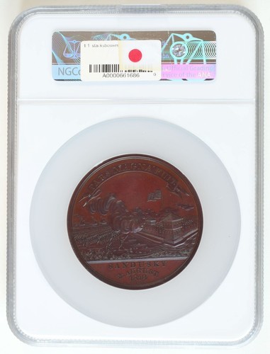 "1835" Colonel George Croghan J-MI-12 AE 65mm NGC MS65BN Medal POP 2/1 - Picture 4 of 6