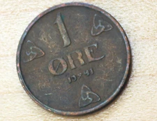 1941 Norway 1 Ore Haakon VII