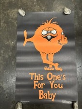This one's for you baby 1972 black light vintage poster the finger  C2647