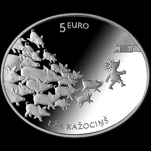 Latvia 5 euro 2016 "Fairy Tale - Hedgehog's Coat" AG Silver coin PROOF - Image 4 of 4