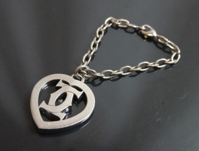 Authentischer Cartier Schlüsselanhänger Herz C Metallic #8244
