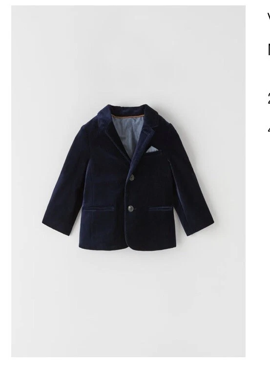 Baby boy blue velvet blazer store
