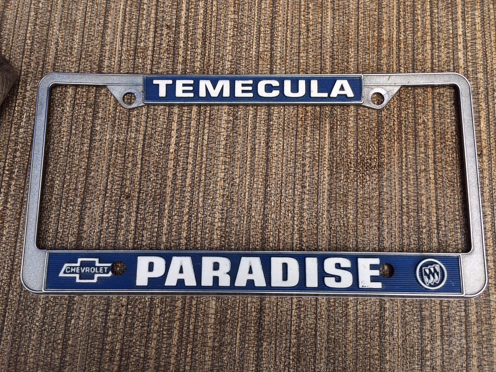 License plate frame Temecula California Paradice Chevrolet, Buick nice