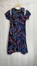 Anthropologie Maeve Elia Bold Multicolor Floral Cold Shoulder Dress Size 6