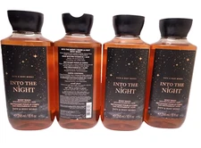 BATH AND BODY WORKS INTO THE NIGHT SHOWER GEL 10 OZ BOTTLES SET OF 4 FREE SHIP