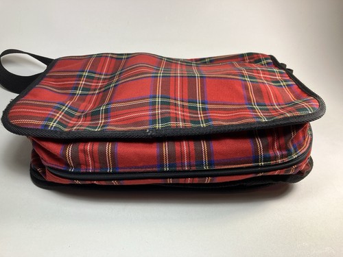Vintage GAP Red Plaid Tartan Messenger Crossbody Bag w Strap Retro Fashion - 第 9/15 張圖片