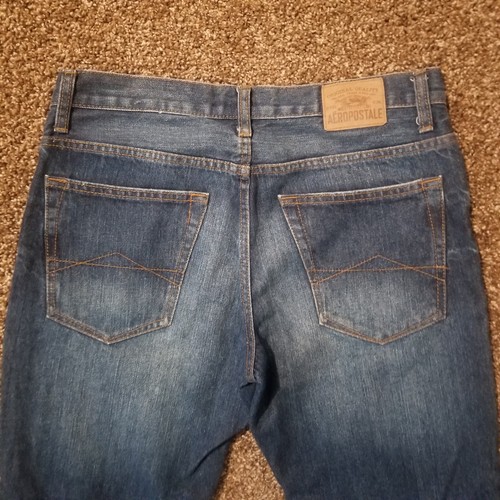 Aéropostale Essex Straight Leg - Men's Size 30/32 - Low Rise Denim Blue Jeans - Picture 4 of 15