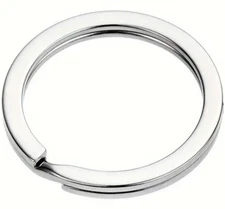 2pc Stainless Steel 30mm Flat Key Rings Silver Key Chain Split Key Ring 1.2"