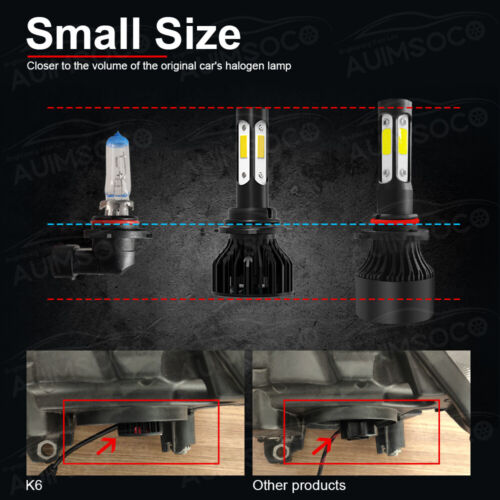 For Mitsubishi Galant 1999-2003 LED Headlight Bulbs Hi-Lo Fog Beam Super Bright - Picture 7 of 15