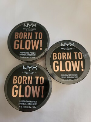 Lot Of 3-NYX Born To Glow Illuminating Powder, BTGIP03 Warm Strobe