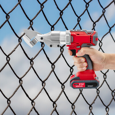 21V Electric Cordless Tin Snips Metal Sheet Shear Cutter Scissor W/ 2 Batteries