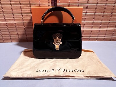 Louis Vuitton Black Vernis Leather and Monogram Canvas Cherrywood PM Bag w/Box